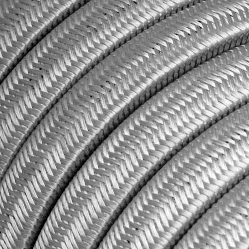 Cable eléctrico para Guirnalda recubierto en tejido Efecto Seda Plata CM02