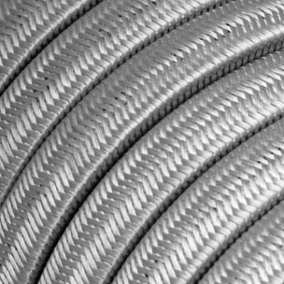 Cable eléctrico para Guirnalda recubierto en tejido Efecto Seda Plata CM02