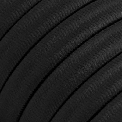 Cable eléctrico para Guirnalda recubierto en tejido Efecto Seda Negro CM04