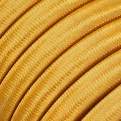 Cable eléctrico para Guirnalda recubierto en tejido Efecto Seda Dorado CM05