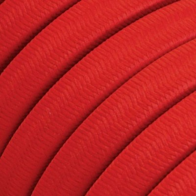 Cable eléctrico para Guirnalda recubierto en tejido Efecto Seda Rojo CM09