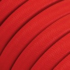 Cable eléctrico para Guirnalda recubierto en tejido Efecto Seda Rojo CM09