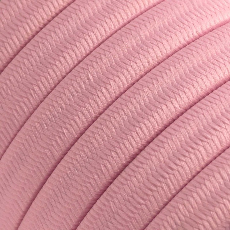 Cable eléctrico para Guirnalda recubierto en tejido Efecto Seda Rosa Bebé CM16