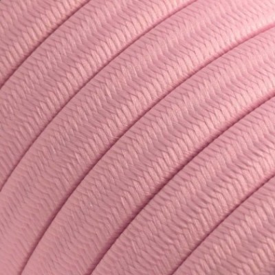 Cable eléctrico para Guirnalda recubierto en tejido Efecto Seda Rosa Bebé CM16