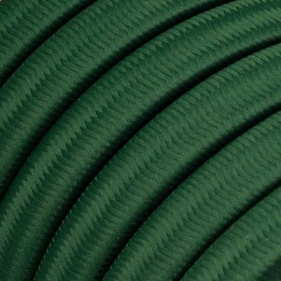 Cable eléctrico para Guirnalda recubierto en tejido Efecto Seda Verde Oscuro CM21