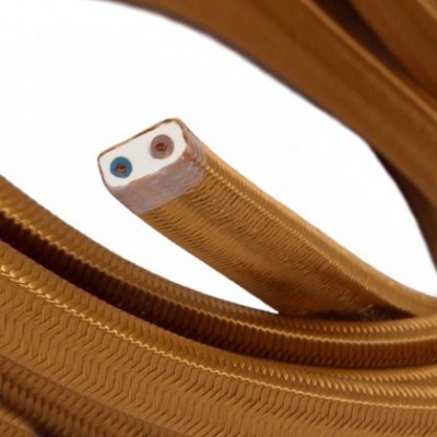Cable eléctrico para Guirnalda recubierto en tejido Efecto Seda Whiskey CM22