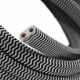 Cable eléctrico para Guirnalda recubierto en tejido Efecto Seda ZigZag Negro y Blanco CZ04