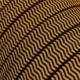 Cable eléctrico para Guirnalda recubierto en tejido Efecto Seda ZigZag Negro y Whisky CZ22
