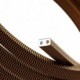 Cable eléctrico para Guirnalda recubierto en tejido Efecto Seda ZigZag Negro y Whisky CZ22