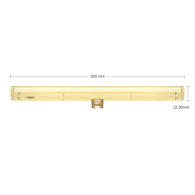 Bombilla tubo LED S14d dorada 300 mm - 8W 2000K 300Lm regulable - para S14 System