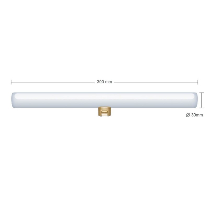 Bombilla tubo LED S14d opal 300 mm - 8W 2200K 350Lm regulable - para S14 System