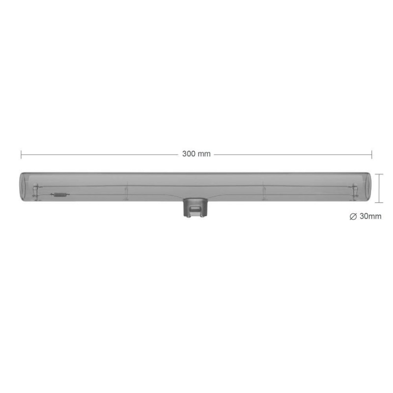 Bombilla tubo LED S14d gris smoky 300 mm - 8W 2200K 100Lm regulable - para S14 System