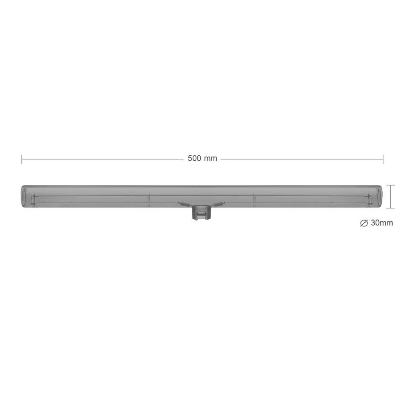Bombilla tubo LED S14d gris smoky 500 mm - 12W 2200K 240Lm regulable - para S14 System