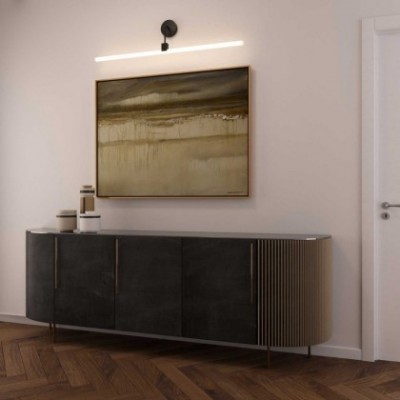 Lámpara de pared con portalámparas Syntax S14d y tubo de extensión curvo en metal