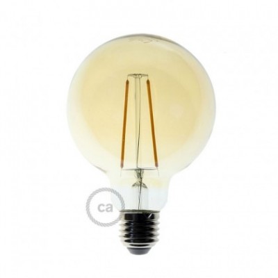 Bombilla Dorada LED Globo G95 Filamento Largo 4W E27 Decorativa Vintage 2000K