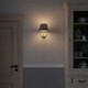 Lámpara de pared Cottage de cerámica con pantalla de tela y tubo de extensión