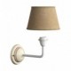 Lámpara de pared Cottage de cerámica con pantalla de tela y tubo de extensión