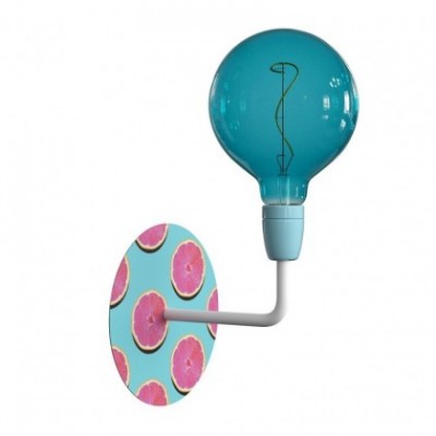 Lámpara de pared Colorful Pop de metal y porcelana con Rose-One