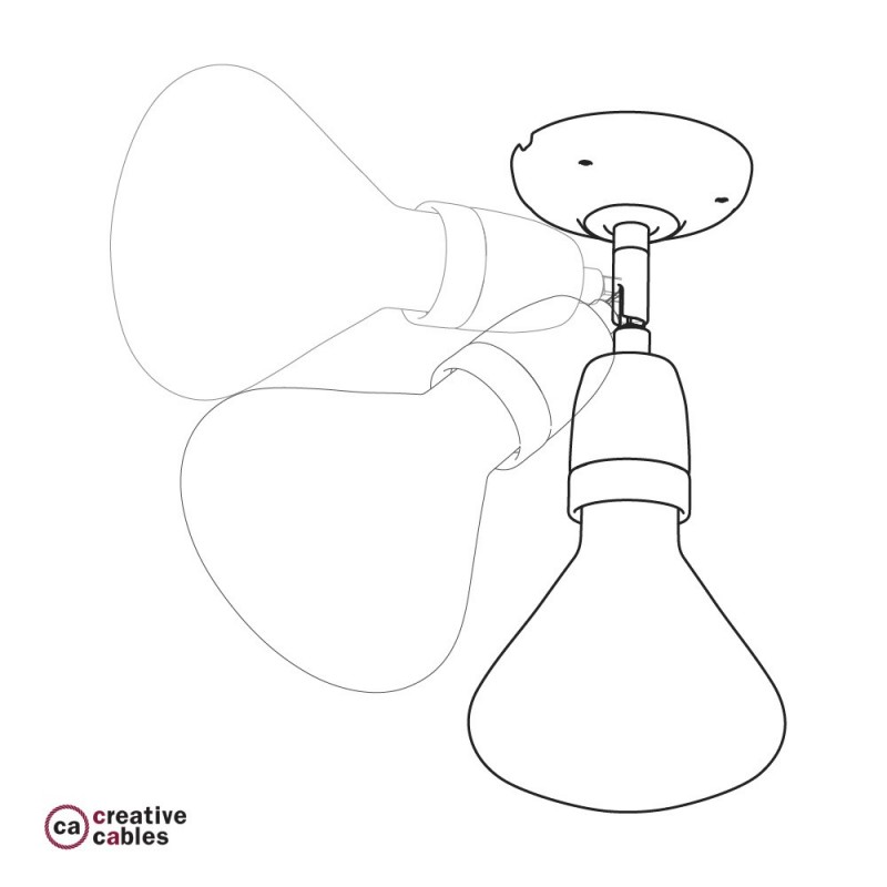 Lámpara de pared o techo Classic 90° de porcelana orientable con portalámparas roscado E27