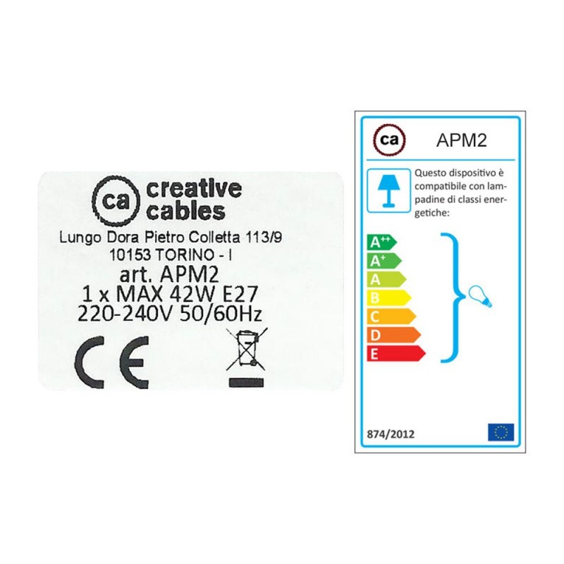 Lampara de pared o techo de metal orientable Metal 90º con pantalla Drop