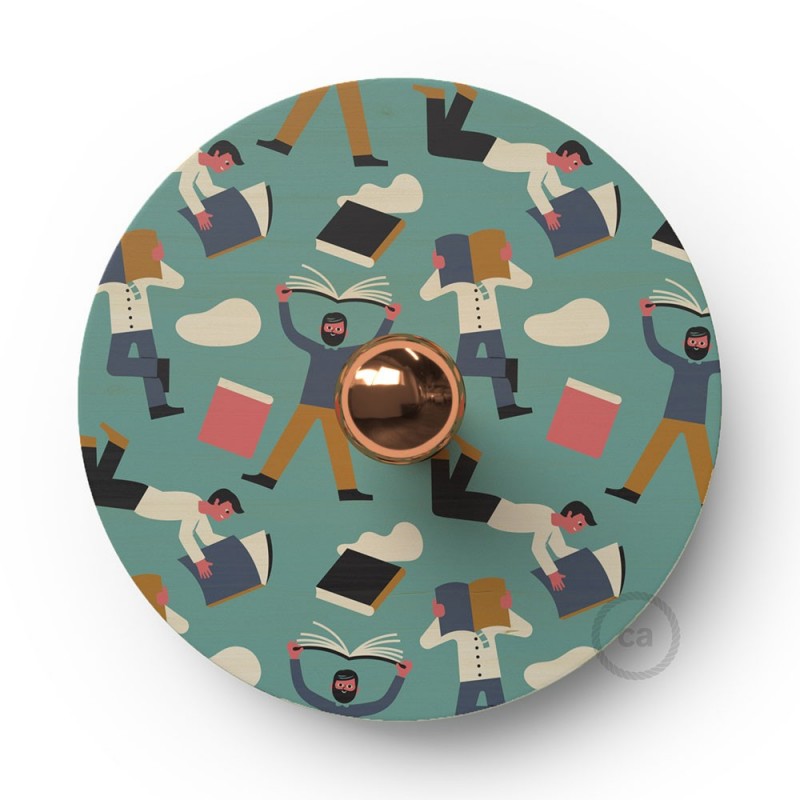 Lámpara de pared Funny Pop con pantalla UFO ilustrada doble cara, diseño por varios artistas