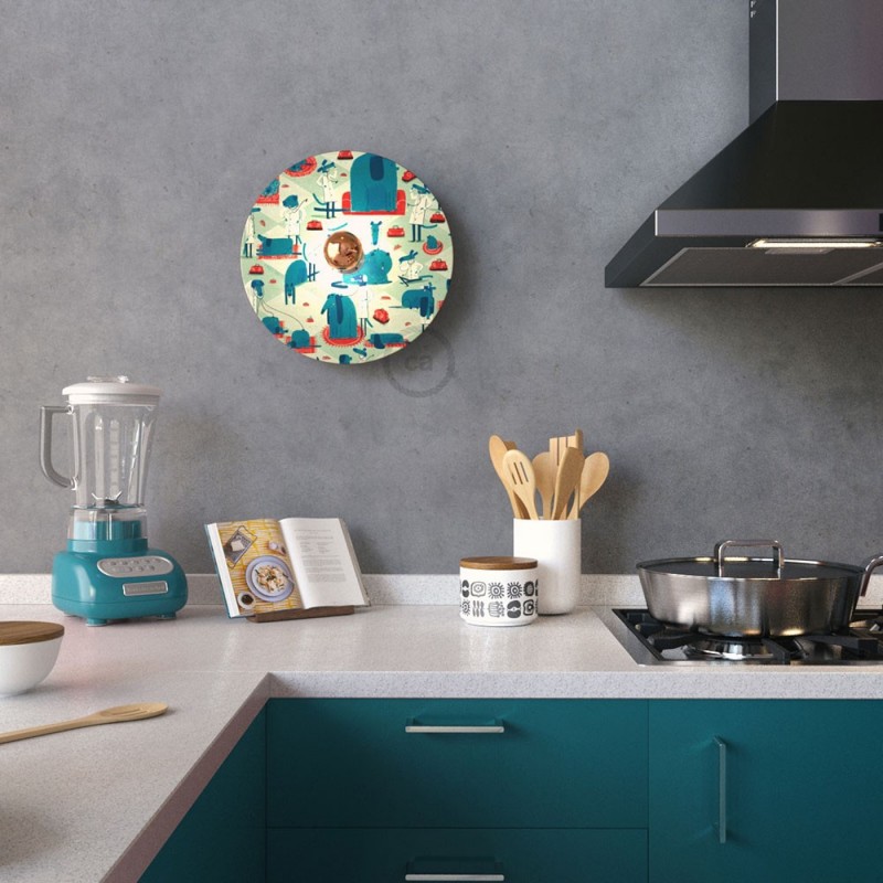 Lámpara de pared Funny Pop con pantalla UFO ilustrada doble cara, diseño por varios artistas