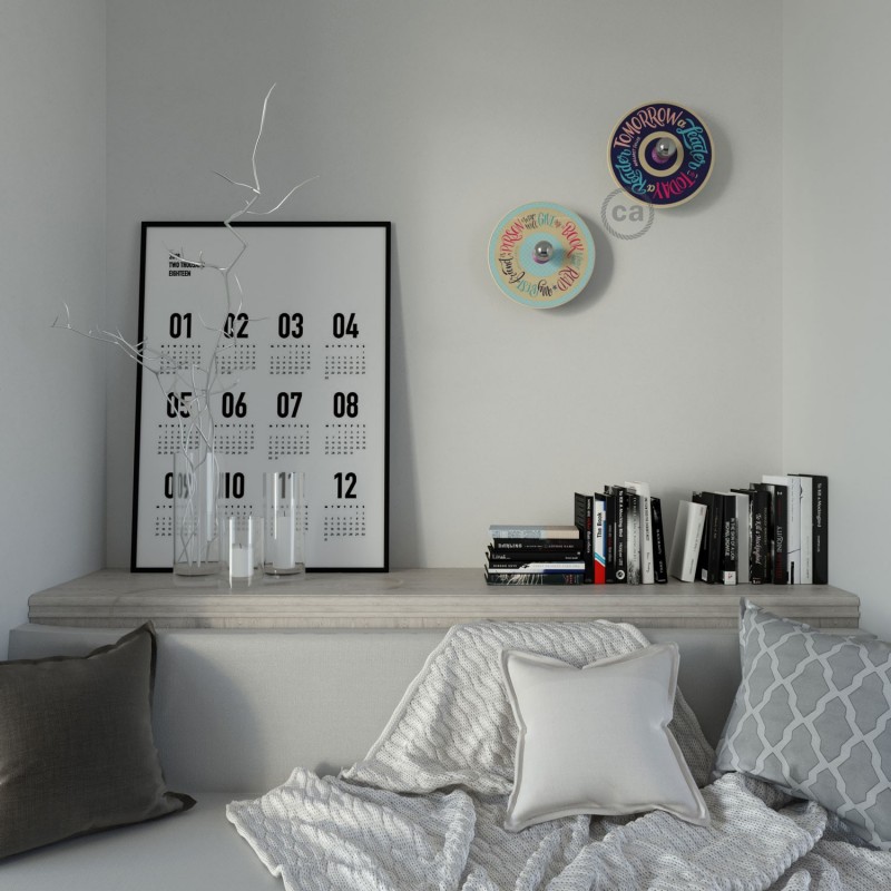 Lámpara de pared Color con pantalla UFO ilustrada doble cara Pemberley Pond