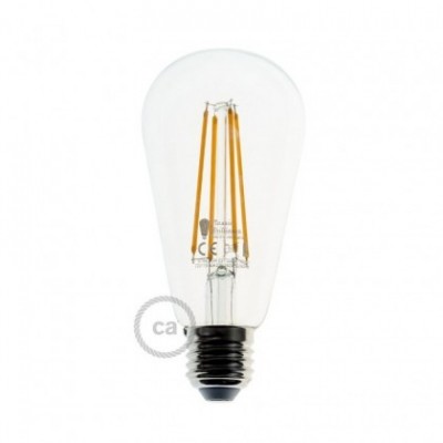 Bombilla Transparente LED Edison ST64 Filamento Largo 7,5W E27 Decorativa Vintage Dimmable 2200K