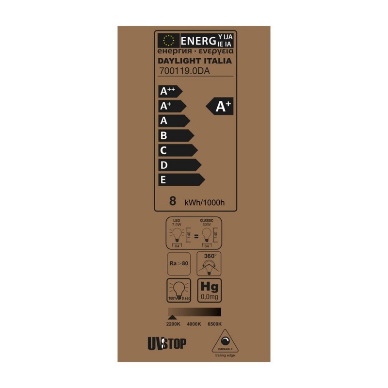 Bombilla Transparente LED Edison ST64 Filamento Largo 7,5W E27 Decorativa Vintage Dimmable 2200K