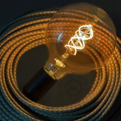 Bombilla Dorada LED Globo G125 Filamento Curvado con Espiral 5W E27 Dimmable 2000K