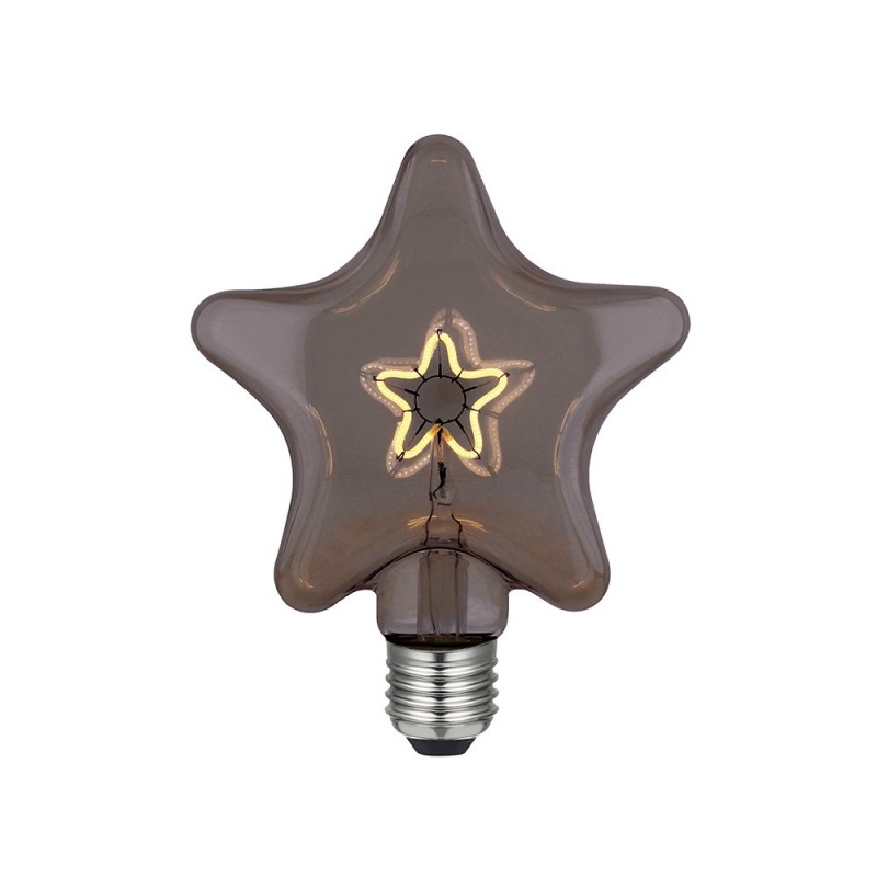 Bombilla LED Estrella Smoky con filamento estrella 3W E27 2000K regulable