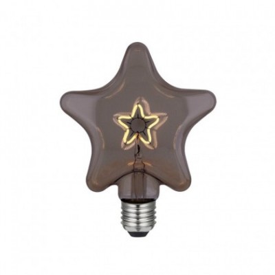 Bombilla LED Estrella Smoky con filamento estrella 3W E27 2000K regulable