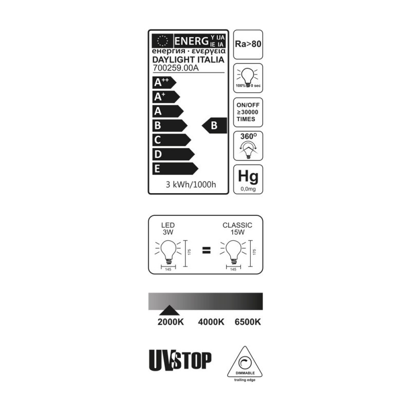 Bombilla LED Estrella Smoky con filamento estrella 3W E27 2000K regulable