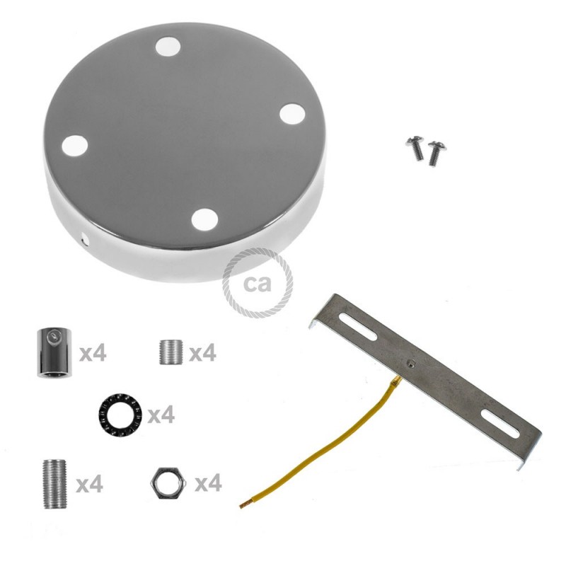 Kit rosetón cilíndrico de metal 4 agujeros