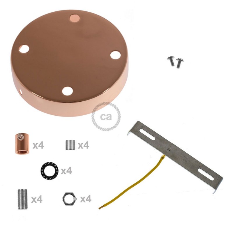 Kit rosetón cilíndrico de metal 4 agujeros