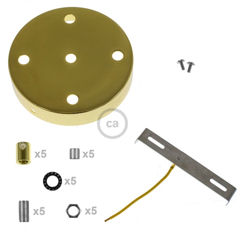 Kit rosetón cilíndrico de metal 5 agujeros
