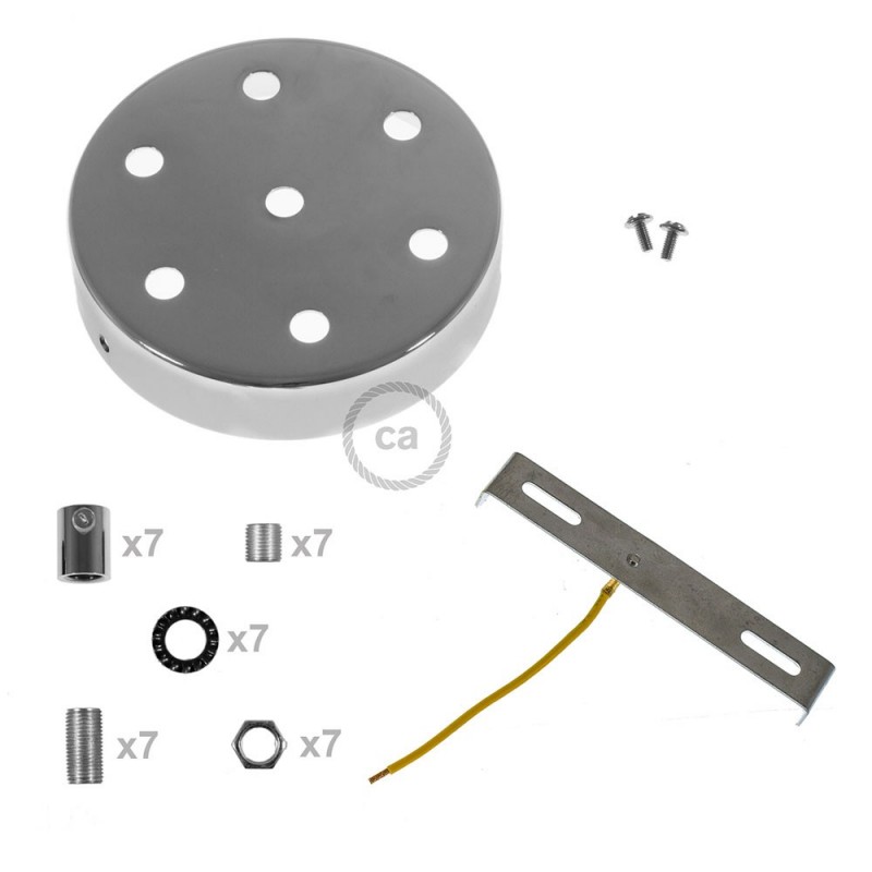 Kit rosetón cilíndrico de metal 7 agujeros