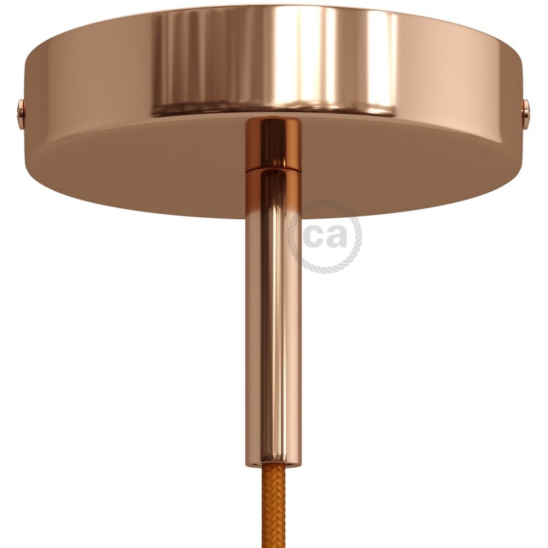 Kit rosetón cilíndrico de metal con prensaestopa de 7cm