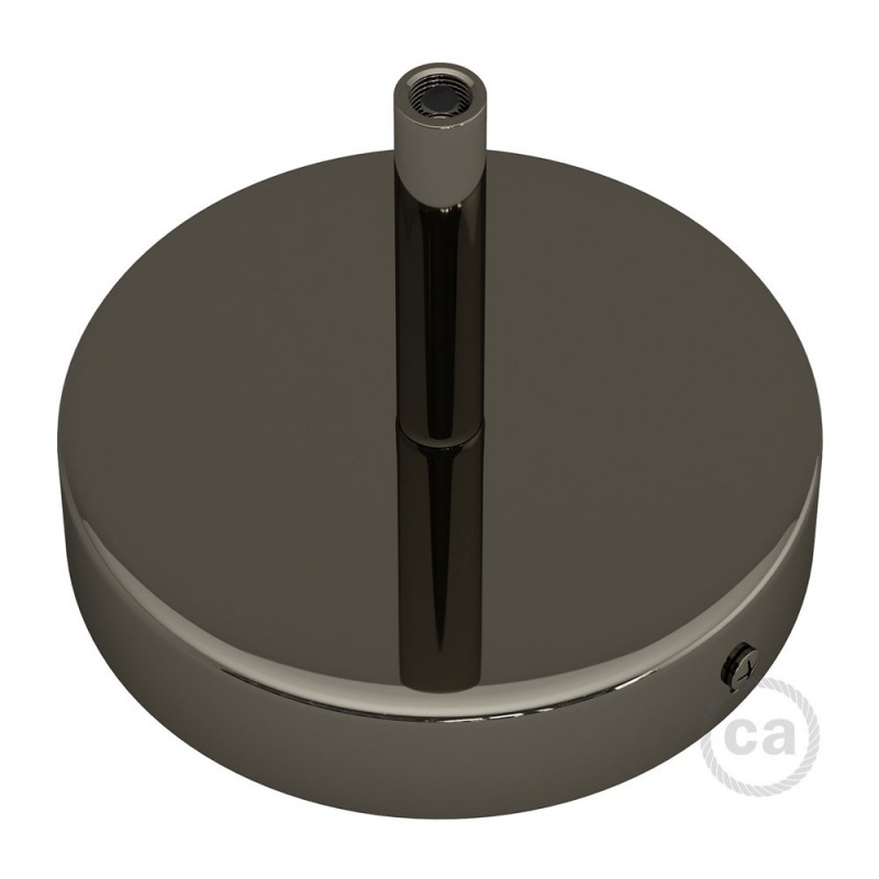 Kit rosetón cilíndrico de metal con prensaestopa de 7cm