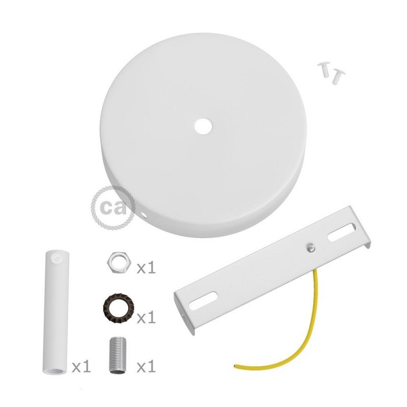 Kit rosetón cilíndrico de metal con prensaestopa de 7cm