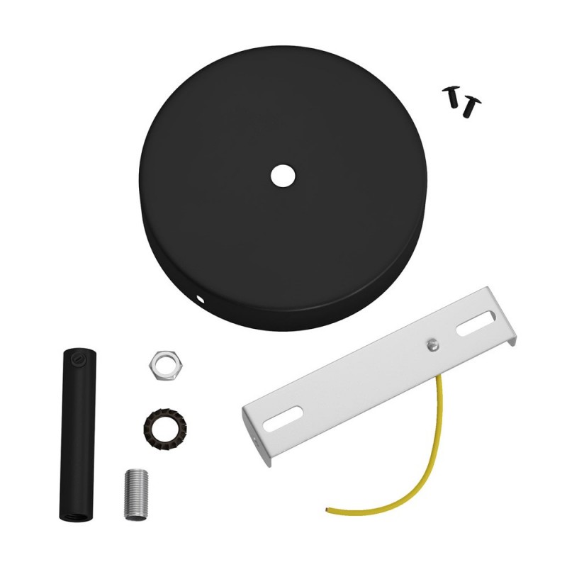 Kit rosetón cilíndrico de metal con prensaestopa de 7cm