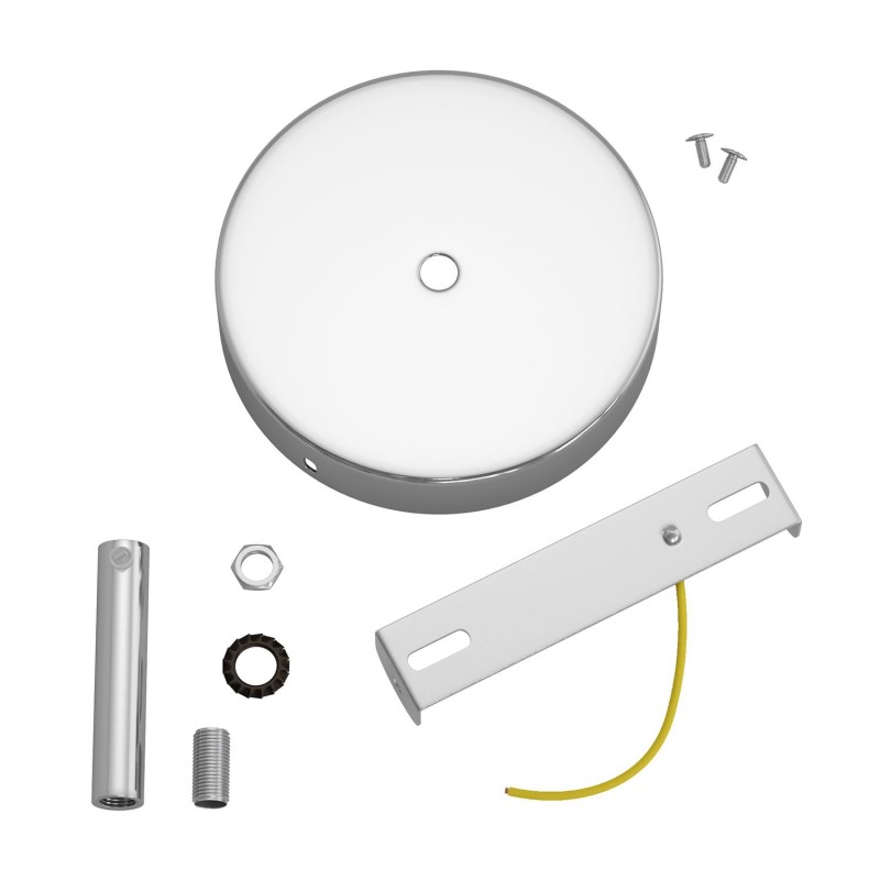 Kit rosetón cilíndrico de metal con prensaestopa de 7cm