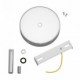 Kit rosetón cilíndrico de metal con prensaestopa de 7cm
