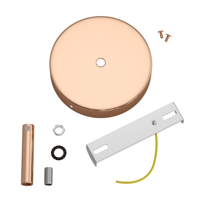 Kit rosetón cilíndrico de metal con prensaestopa de 7cm