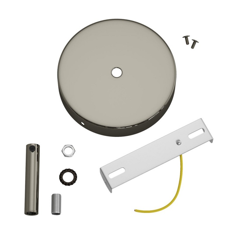 Kit rosetón cilíndrico de metal con prensaestopa de 7cm