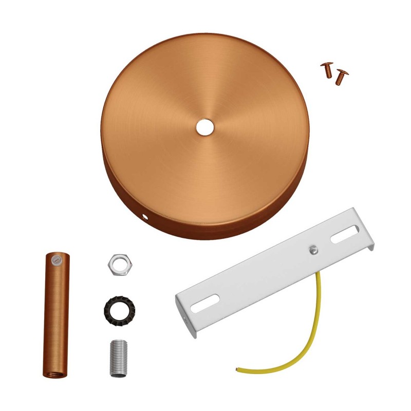 Kit rosetón cilíndrico de metal con prensaestopa de 7cm