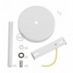 Kit rosetón cilíndrico de metal con prensaestopa de 15cm