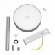 Kit rosetón cilíndrico de metal con prensaestopa de 15cm