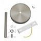 Kit rosetón cilíndrico de metal con prensaestopa de 15cm