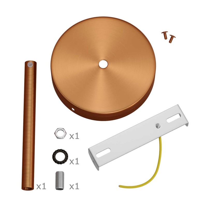 Kit rosetón cilíndrico de metal con prensaestopa de 15cm